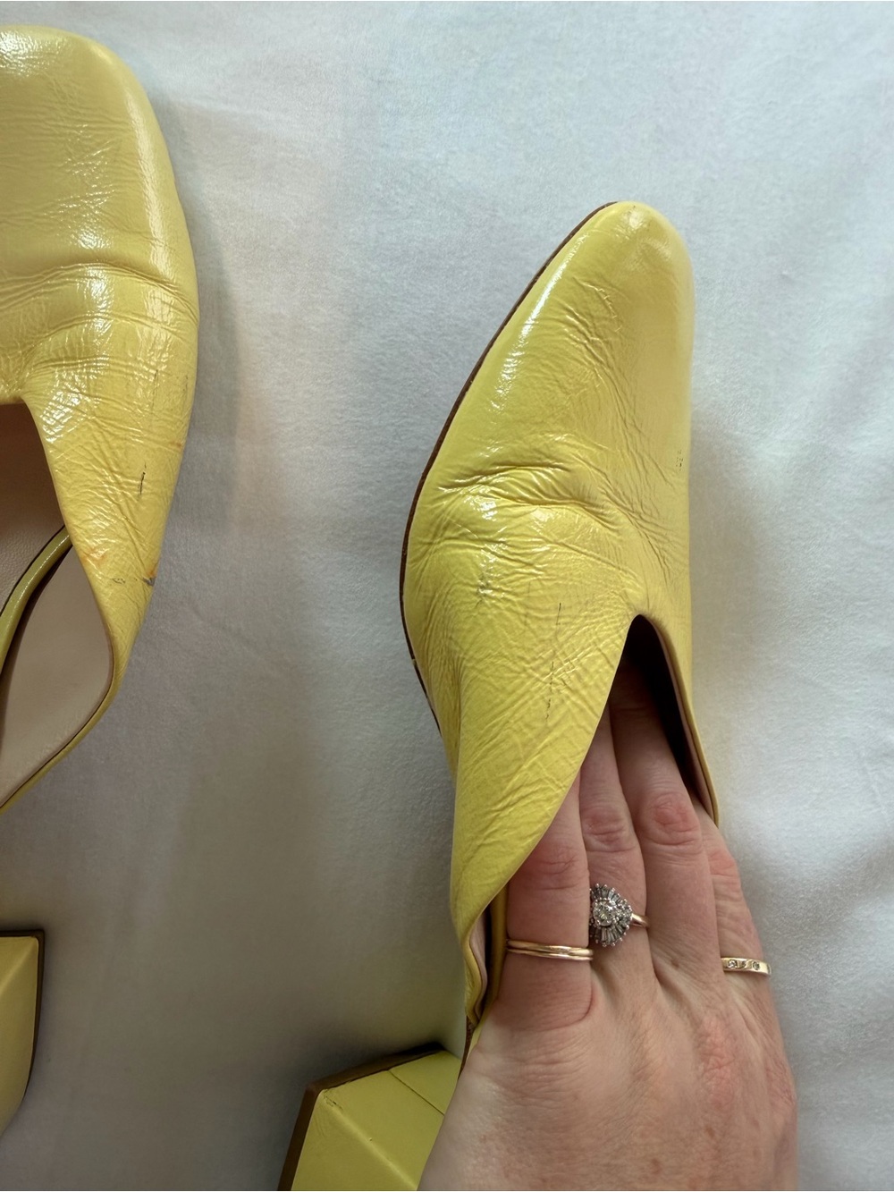 Loeffler Randall Lulu Lemon Yellow Leather Slip-On Mules - Picture 4 of 4